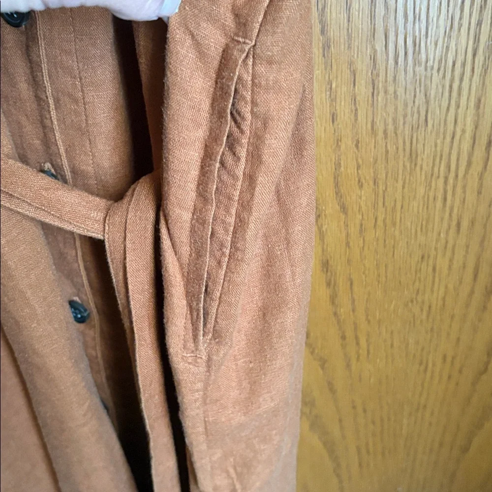 NWT Old Navy Waist-Defined Linen-Blend Tie-Belt Shirt Dress - Picture 7 of 7